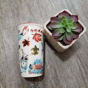 Starbucks Canada Double Wall Ceramic Coffee Tumbler Mug 2016